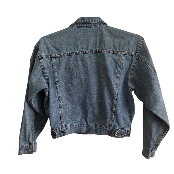 Vintage Bill Blass 90's Women's Short Blue Denim Trucker Jacket Size Medium - Picture 2 of 12